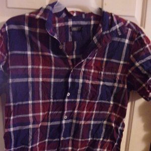 Faded Glory Red and Blue Short Sleeve Dress shirt